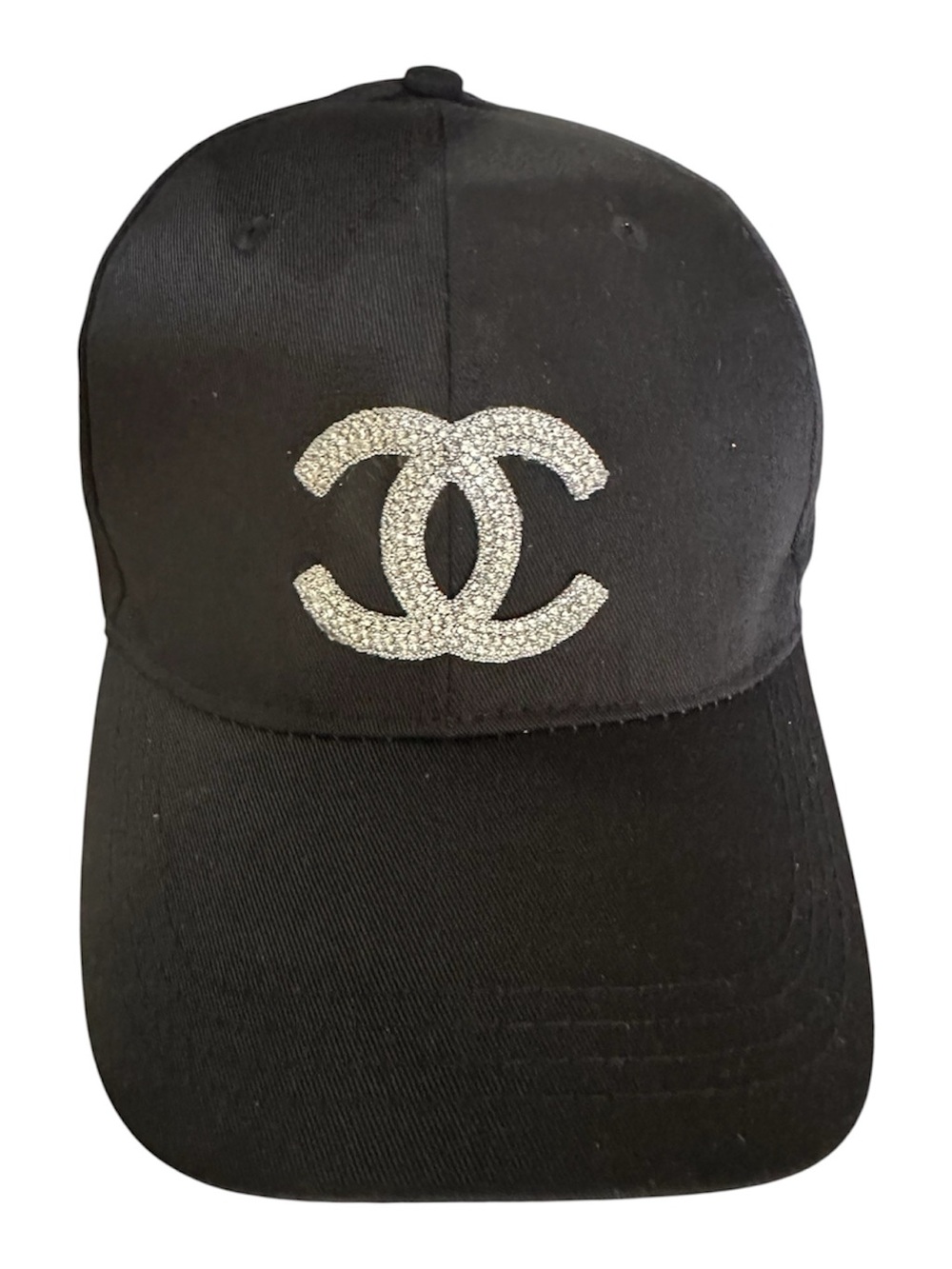 Black baseball ladies cap with crystal CC logo - Picture 5 of 7